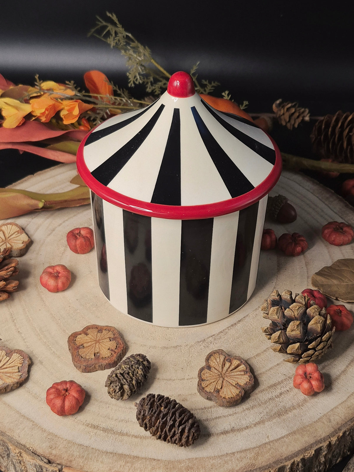 Black Striped Circus Tent Wax Melt Warmer